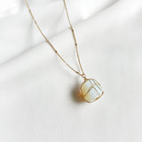 Opal Cube Necklace
